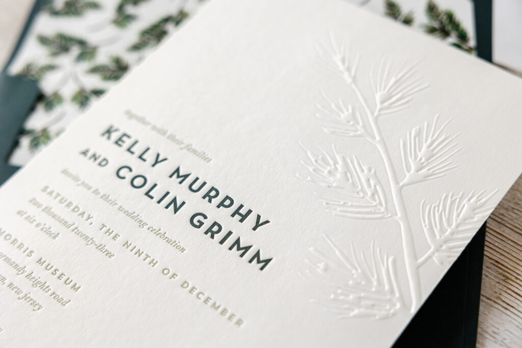 blind emboss invitation