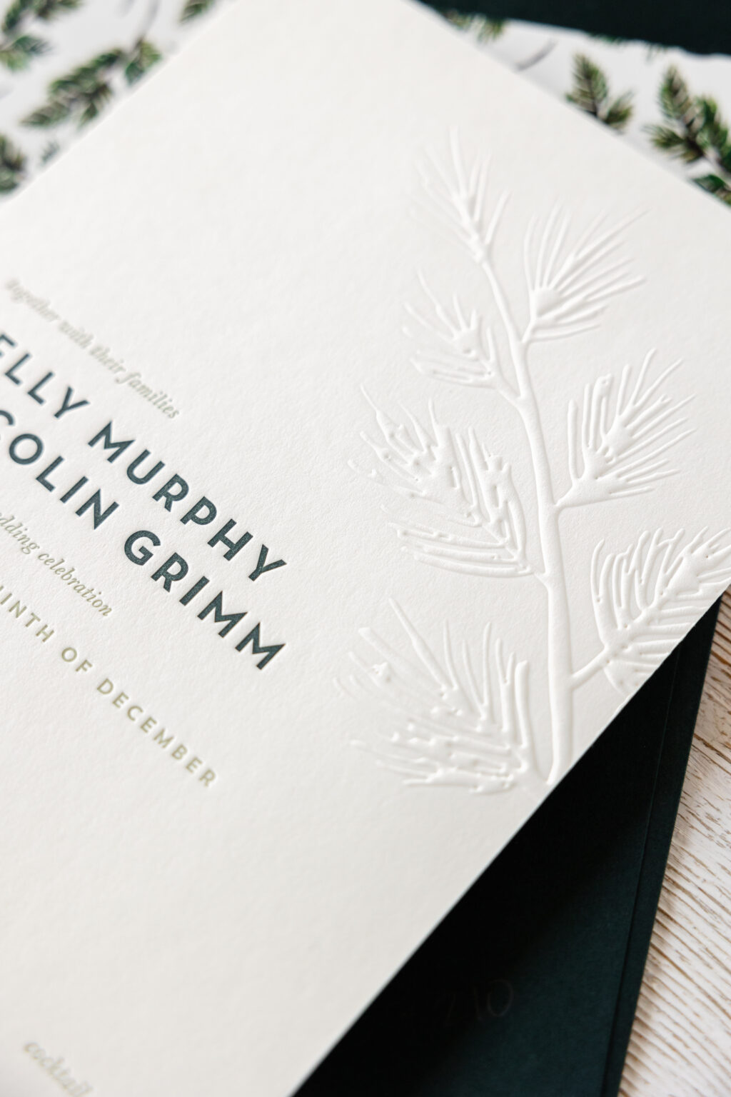 blind emboss wedding invitation