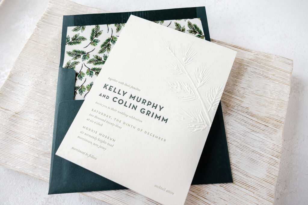 custom wedding letterpress invitation