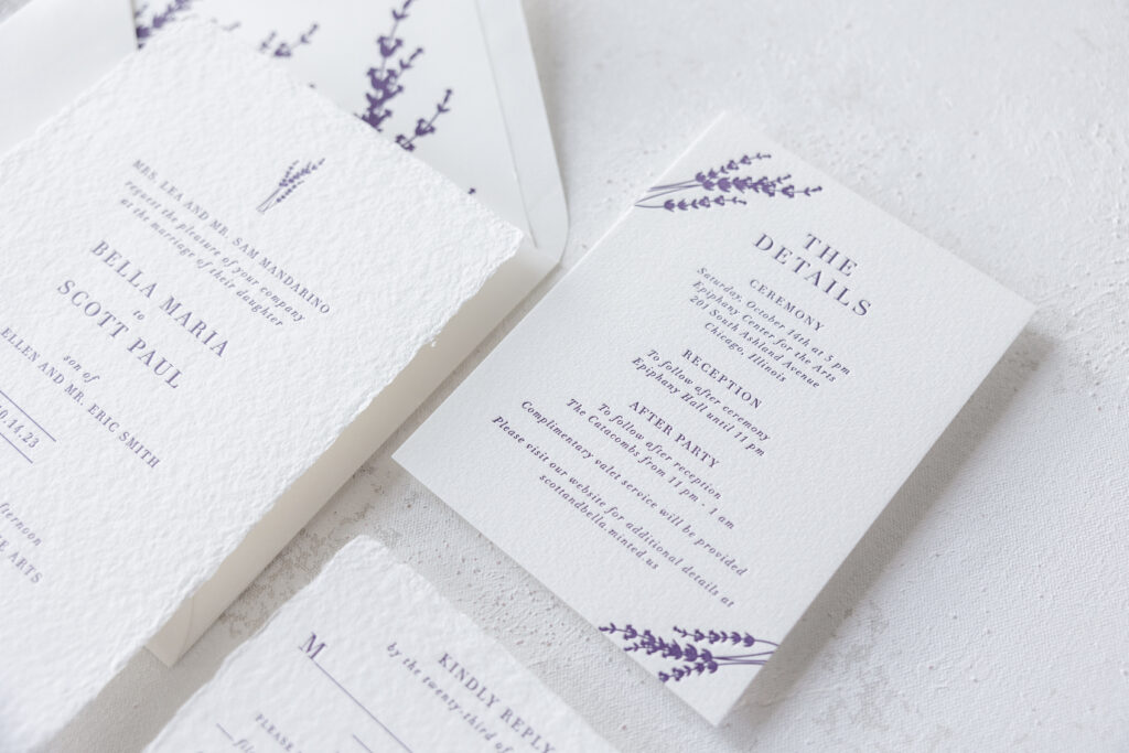 Letterpress Invitation on Handmade Paper