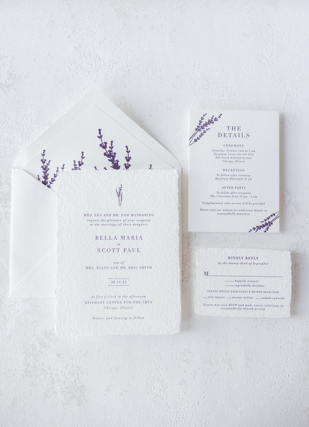 Letterpress Invitation on Handmade Paper