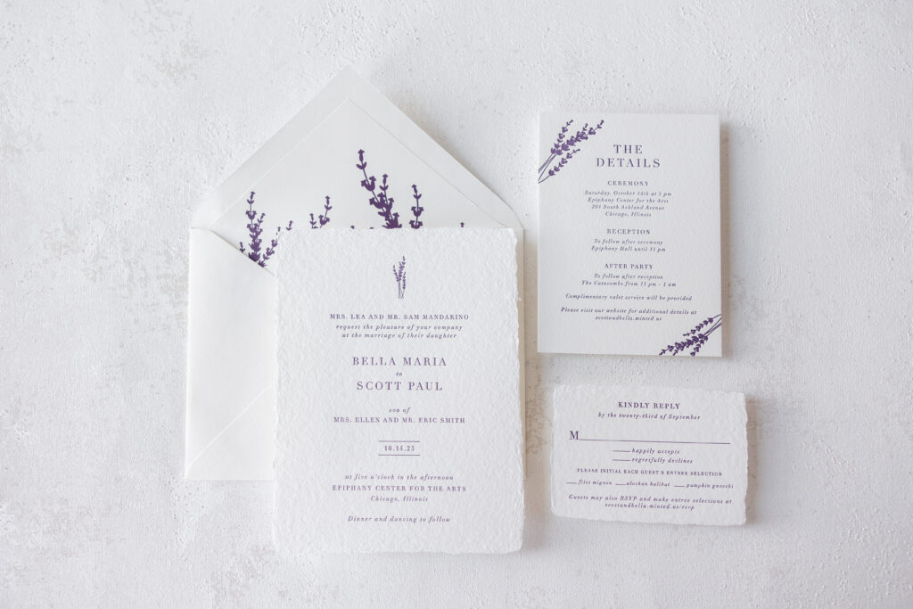 Letterpress Invitation on Handmade Paper