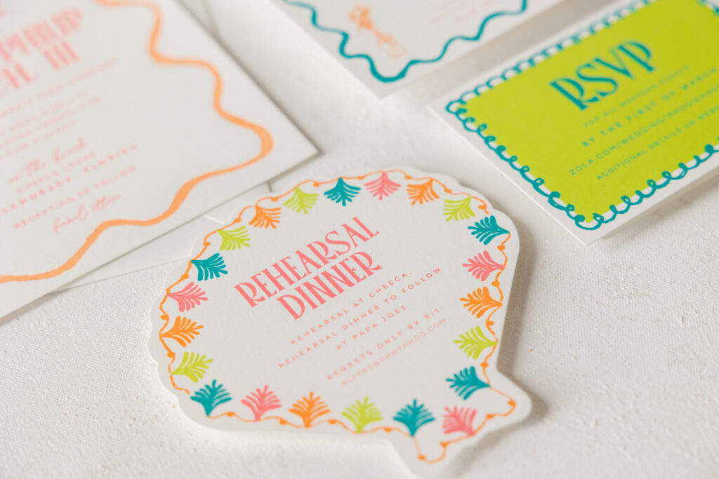 Tropical florida rehearsal dinner invitation