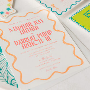 Tropical Letterpress Invitation