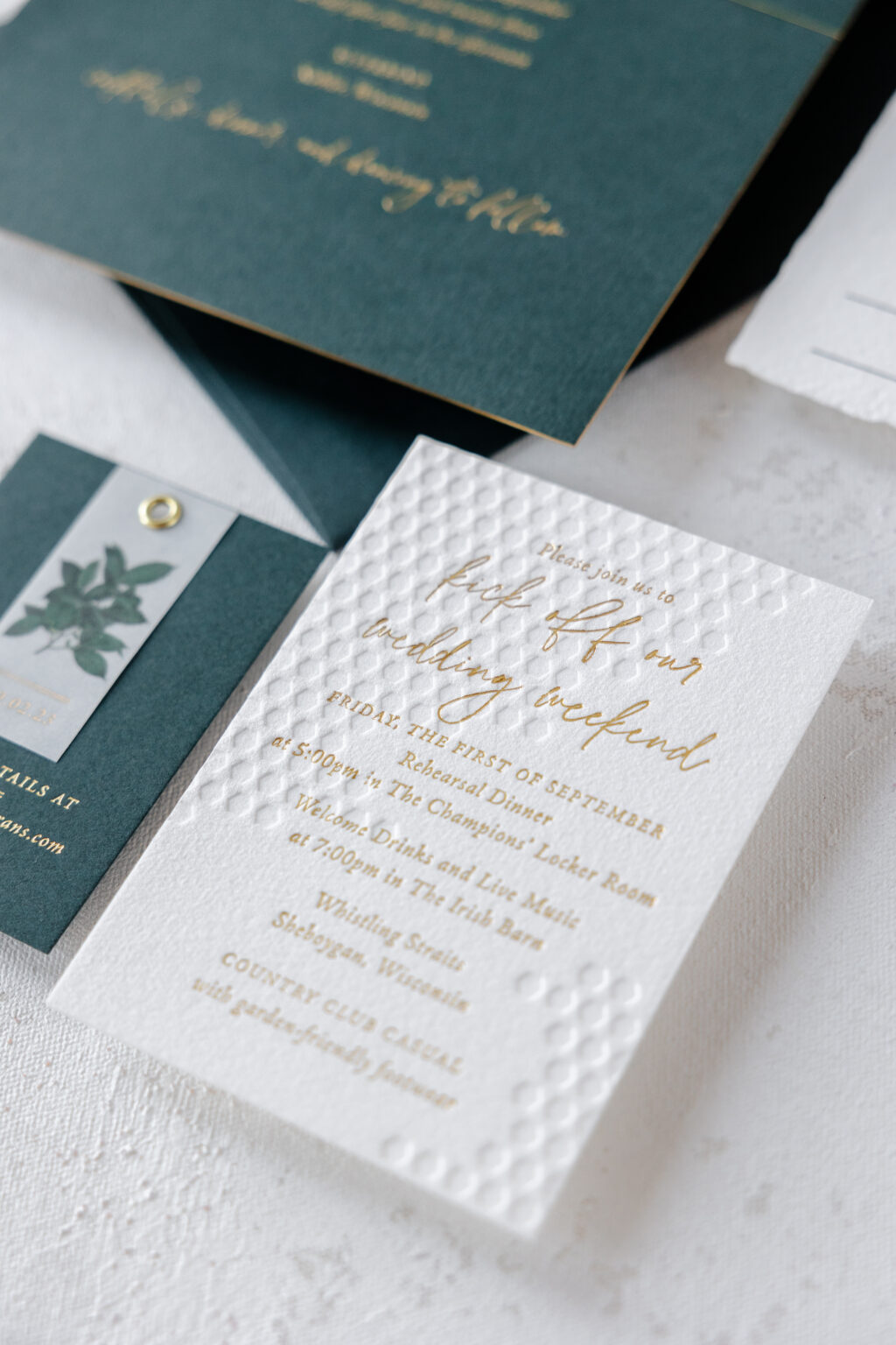 blind deboss wedding events card