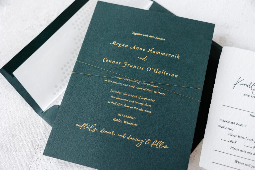 Foil wedding invitation