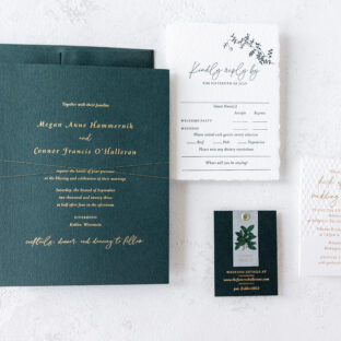 Foil stamped wedding invitation