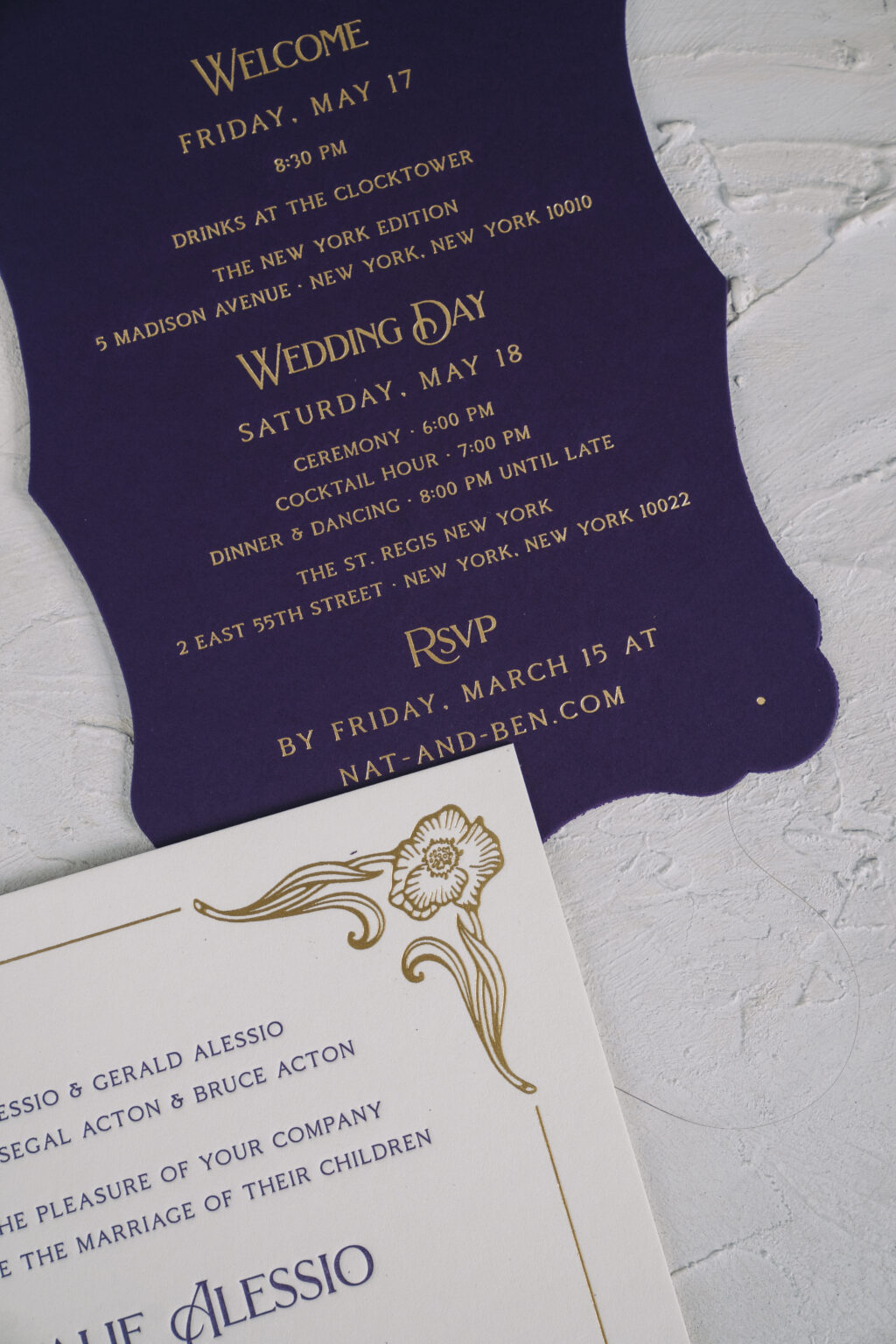 Letterpress and Foil Wedding Invitations