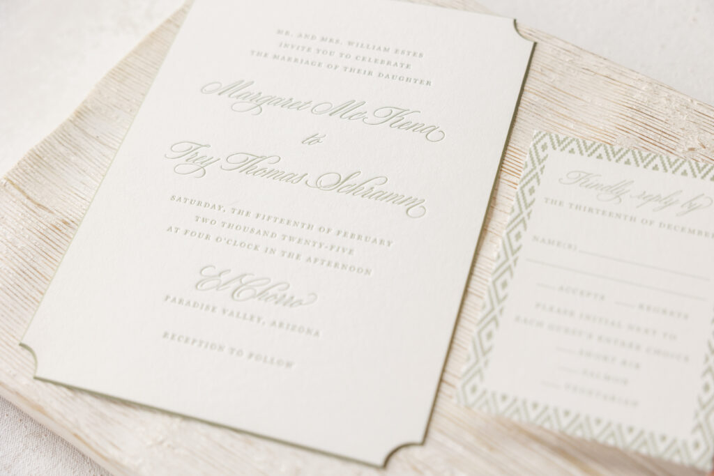 Southwest Inspired Letterpress Wedding Invitations
