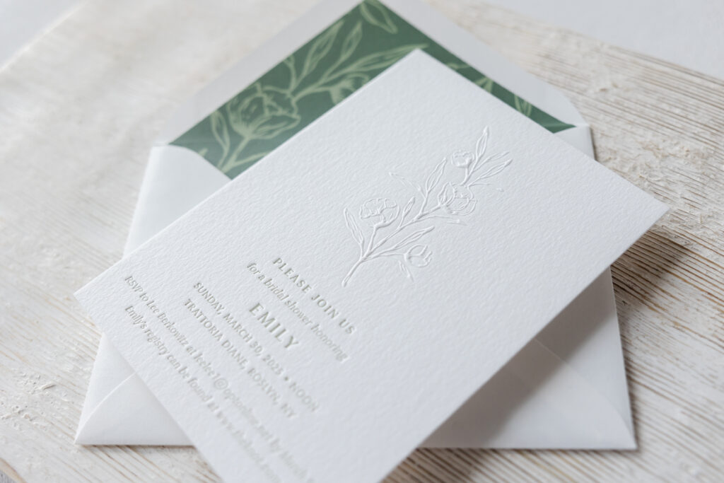 Blind Emboss Bridal Shower Invitation