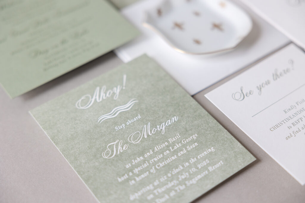 Reverse Letterpress Printing Invitation