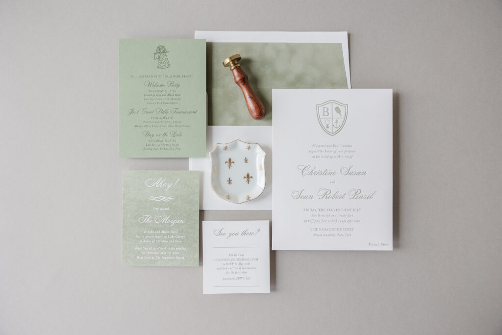 Letterpress Wedding Invitation with Back Pocket
