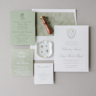 Letterpress Wedding Invitation with Back Pocket