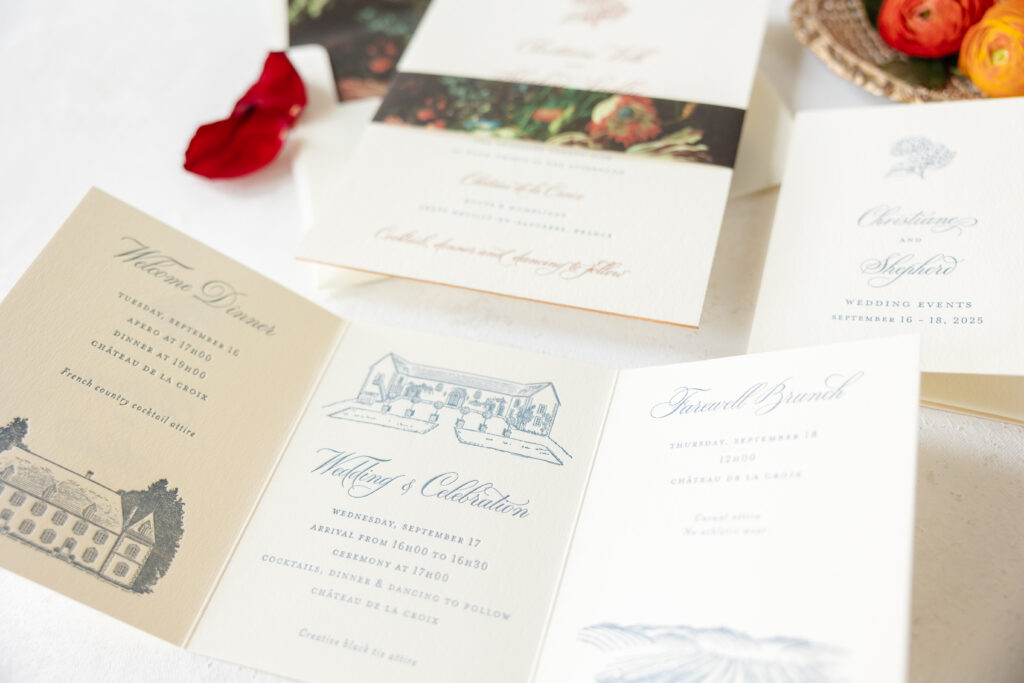 wedding details tri fold card