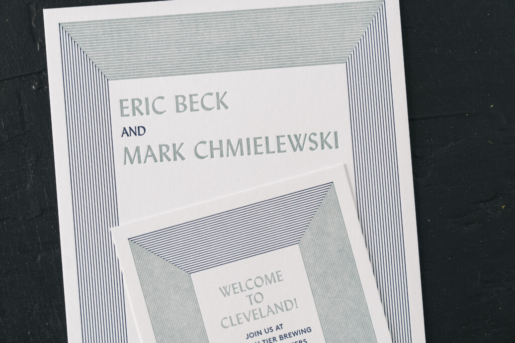 Modern Art Deco Letterpress Invitations