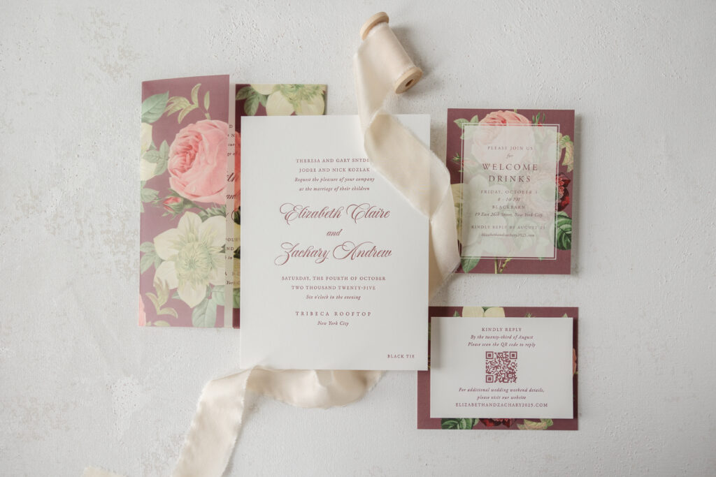 Letterpress Wedding Invitation with Gatefold