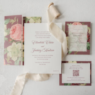 Letterpress Wedding Invitation with Gatefold