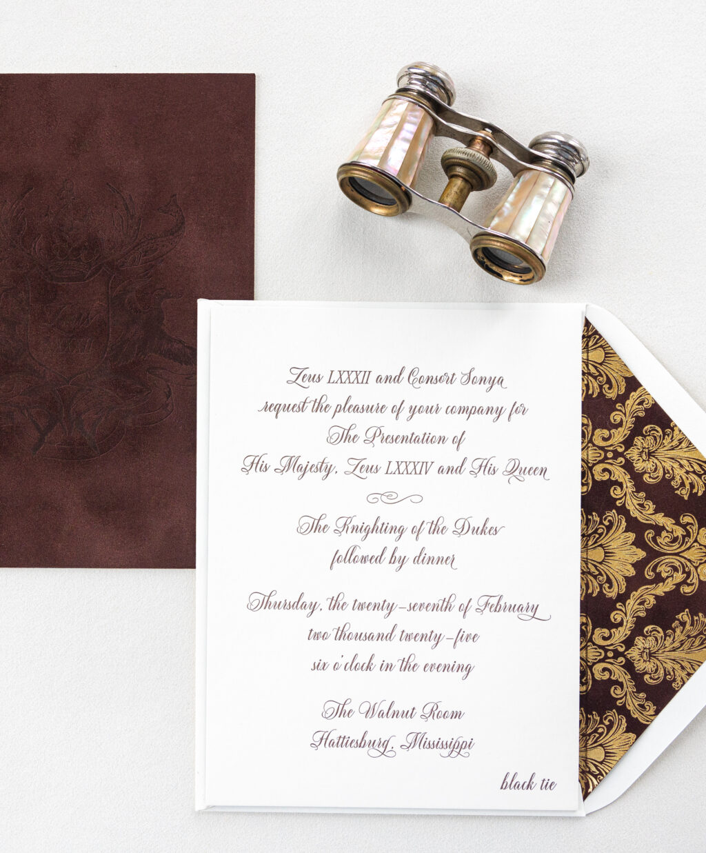 Letterpress Invitation with Velvet Accents