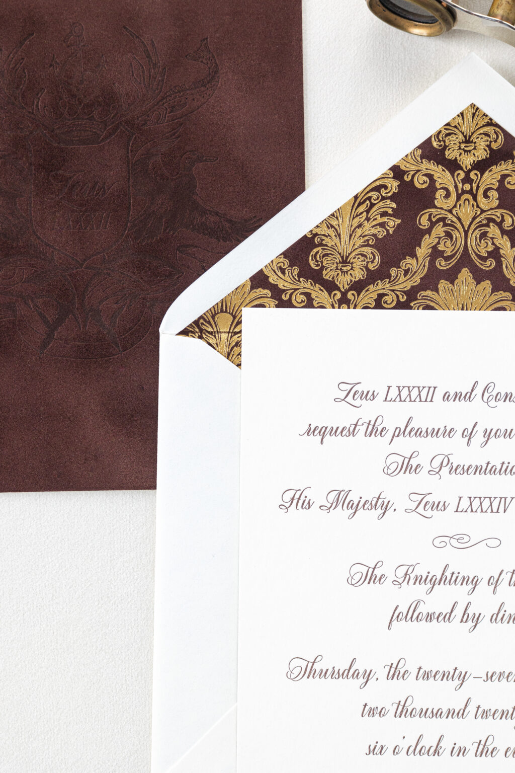 Letterpress Invitations with Velvet Backers