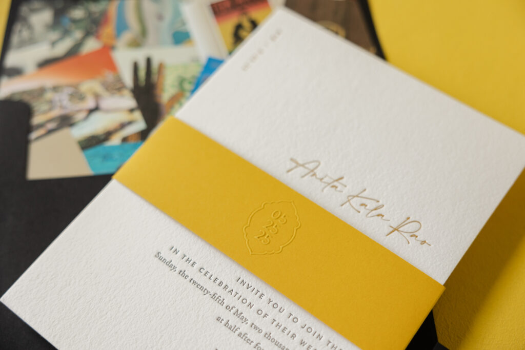 Sophisticated Wedding Invitations with Rock-Inspired Liner