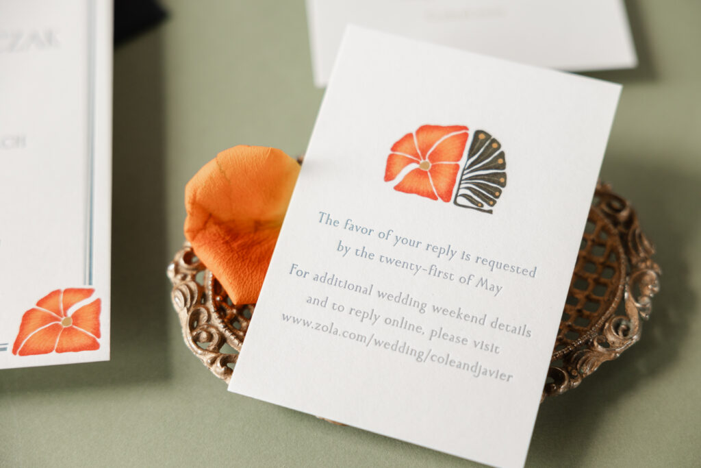 letterpress and digital reply card