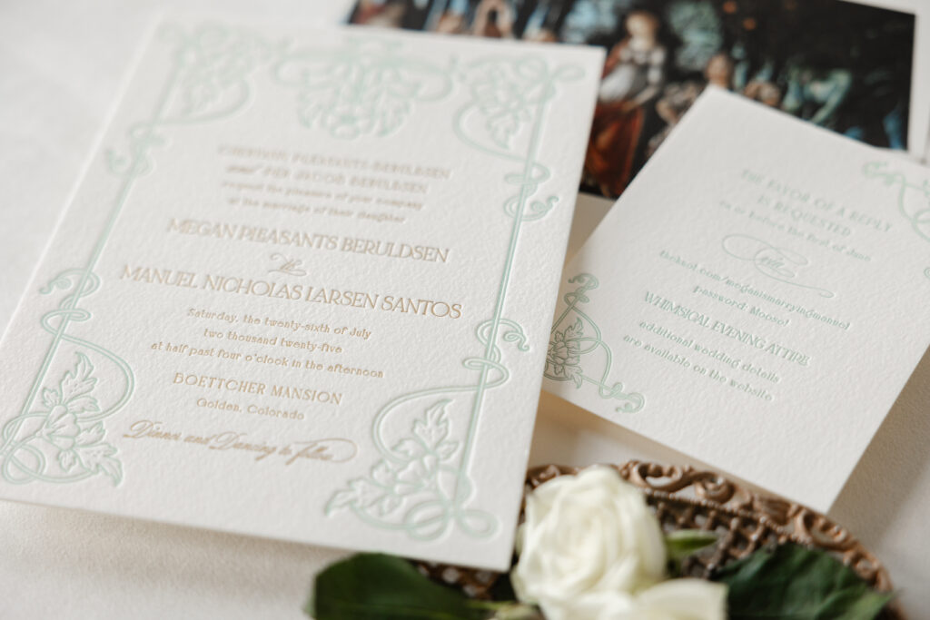 Wedding Invitation with Letterpress Impression
