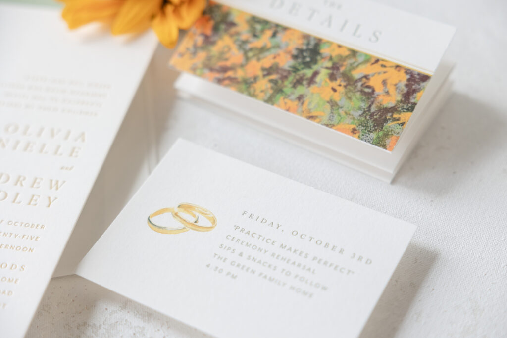 letterpress rehearsal dinner invite