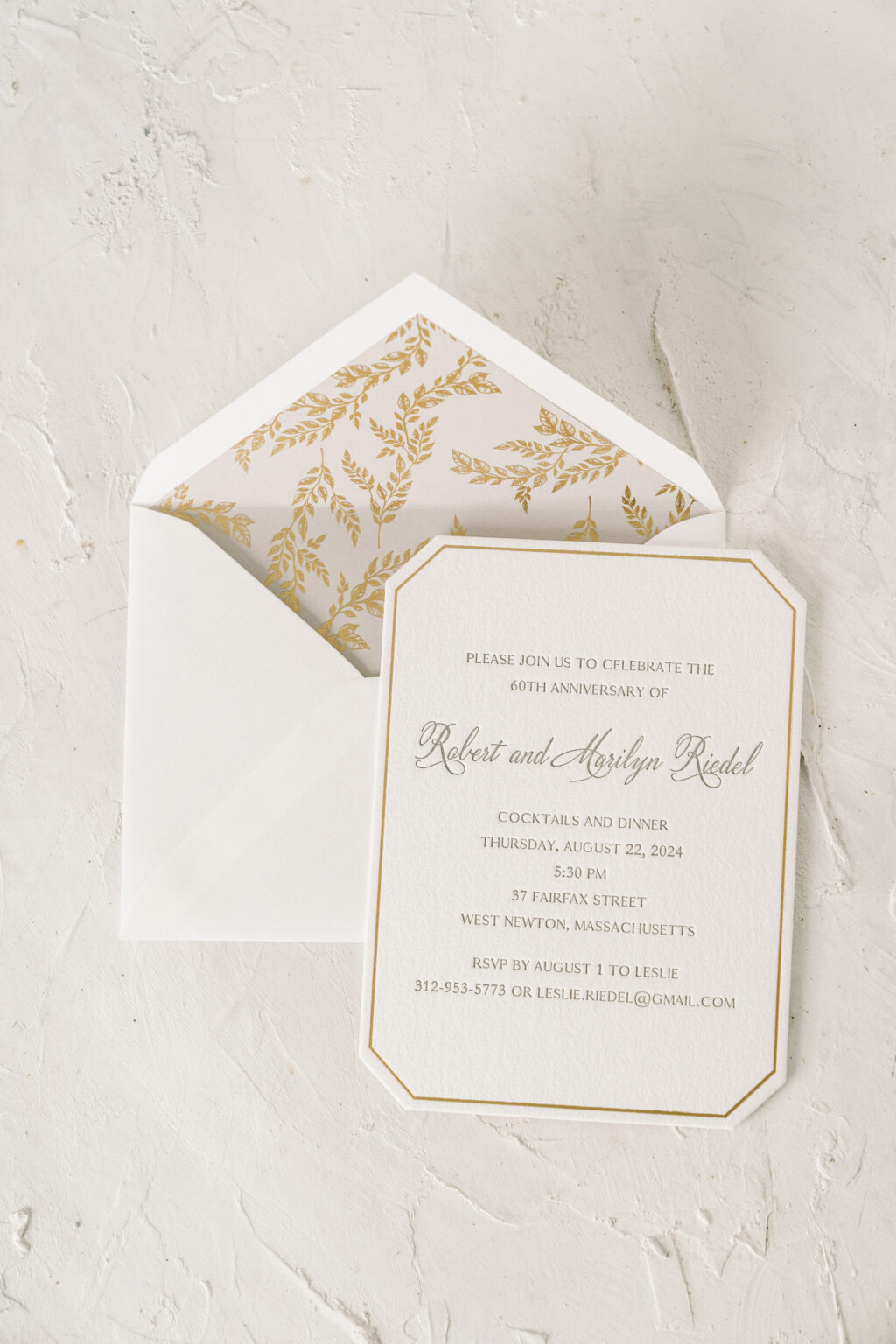 Anniversary Party Invitations with Foil Liner