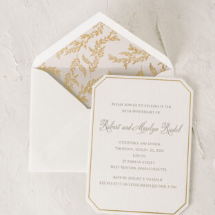 Anniversary Party Invitations with Foil Liner