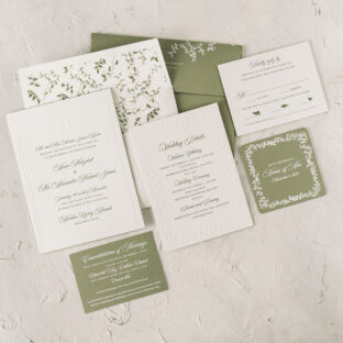 Letterpress and Blind Emboss Wedding Invitations