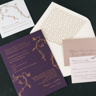 Modern Romantic Foil Stamped Wedding Invitations