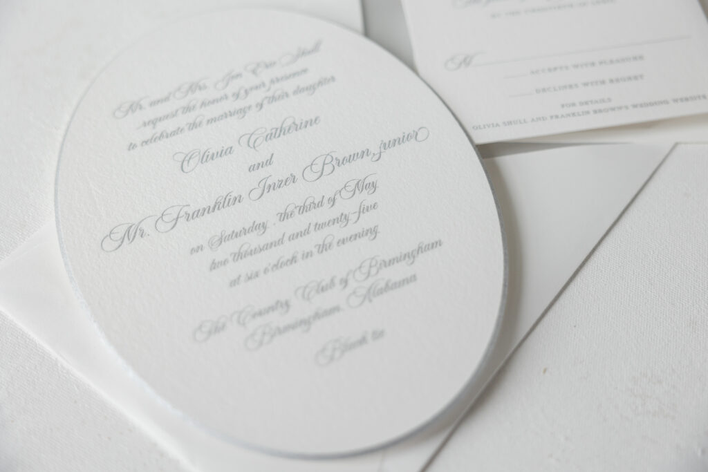 Oval Invitation with Engraving
