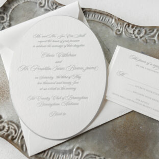 Engraved Wedding Invitations with Beveled Edge