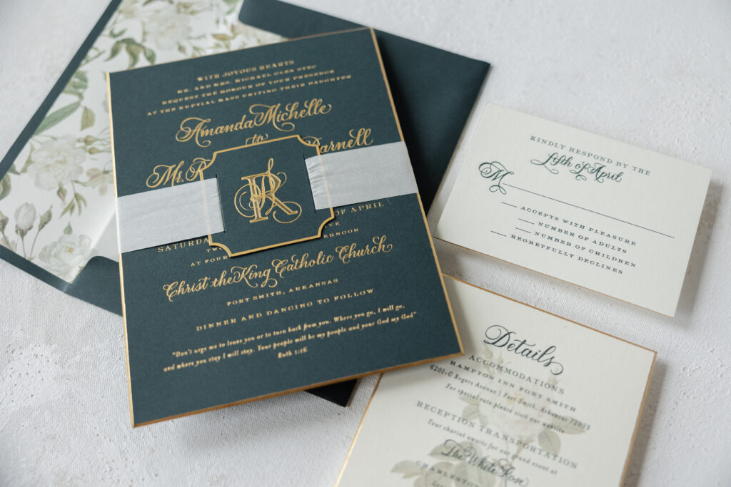 custom monogram with silk ribbon