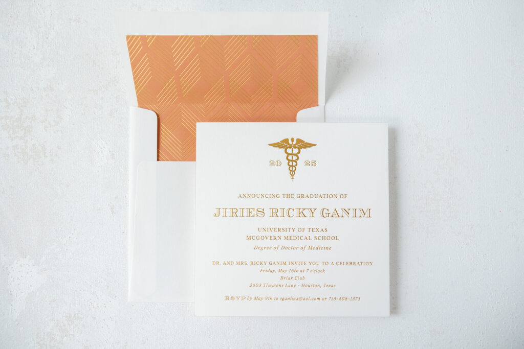 square foil stamped graduation announcement