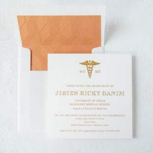 square foil stamped graduation announcement