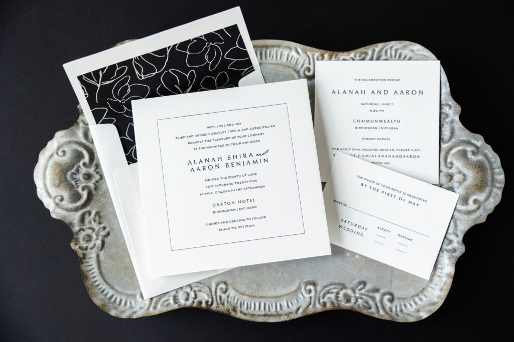 Modern Engraved Wedding Invitation