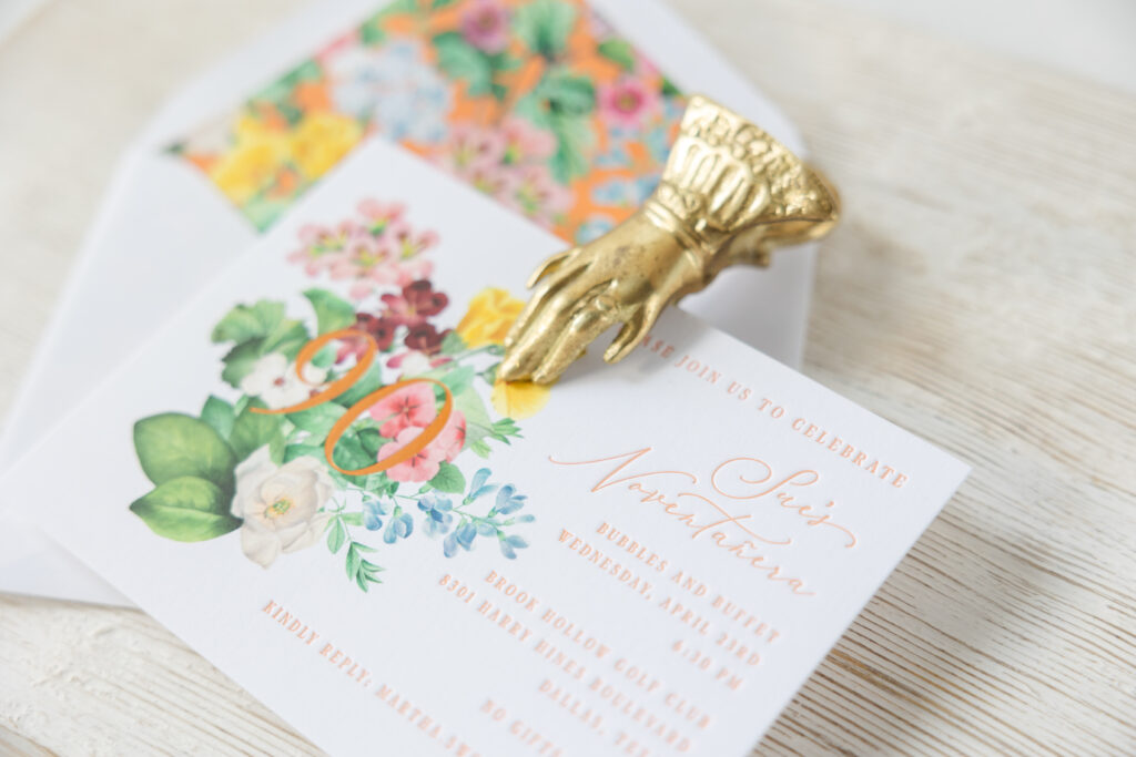 Letterpress Birthday Party Invitation