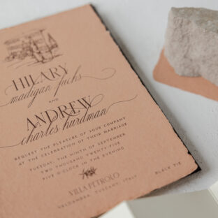 Handmade Paper Letterpress Invitations for an Italian Villa Wedding
