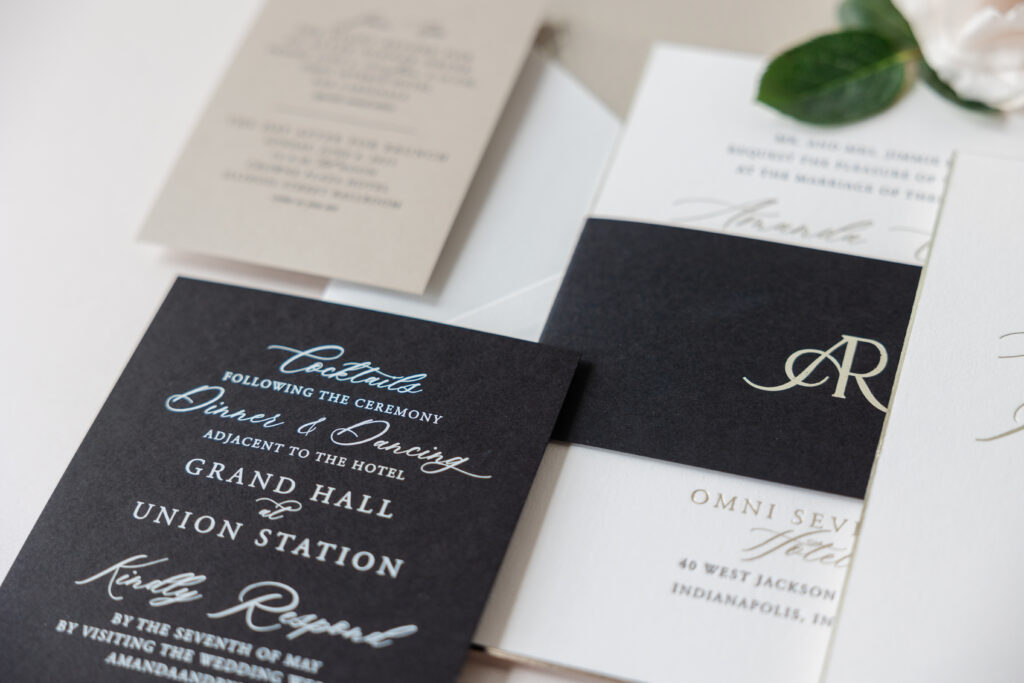 Bevel and Foil-Edge Wedding Invitations