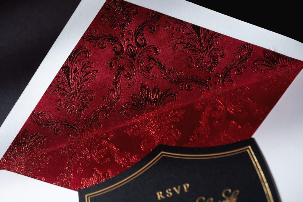 Damask velvet envelope liner