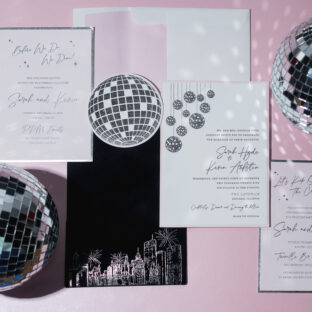 Glam New Year’s Eve Wedding Invitations
