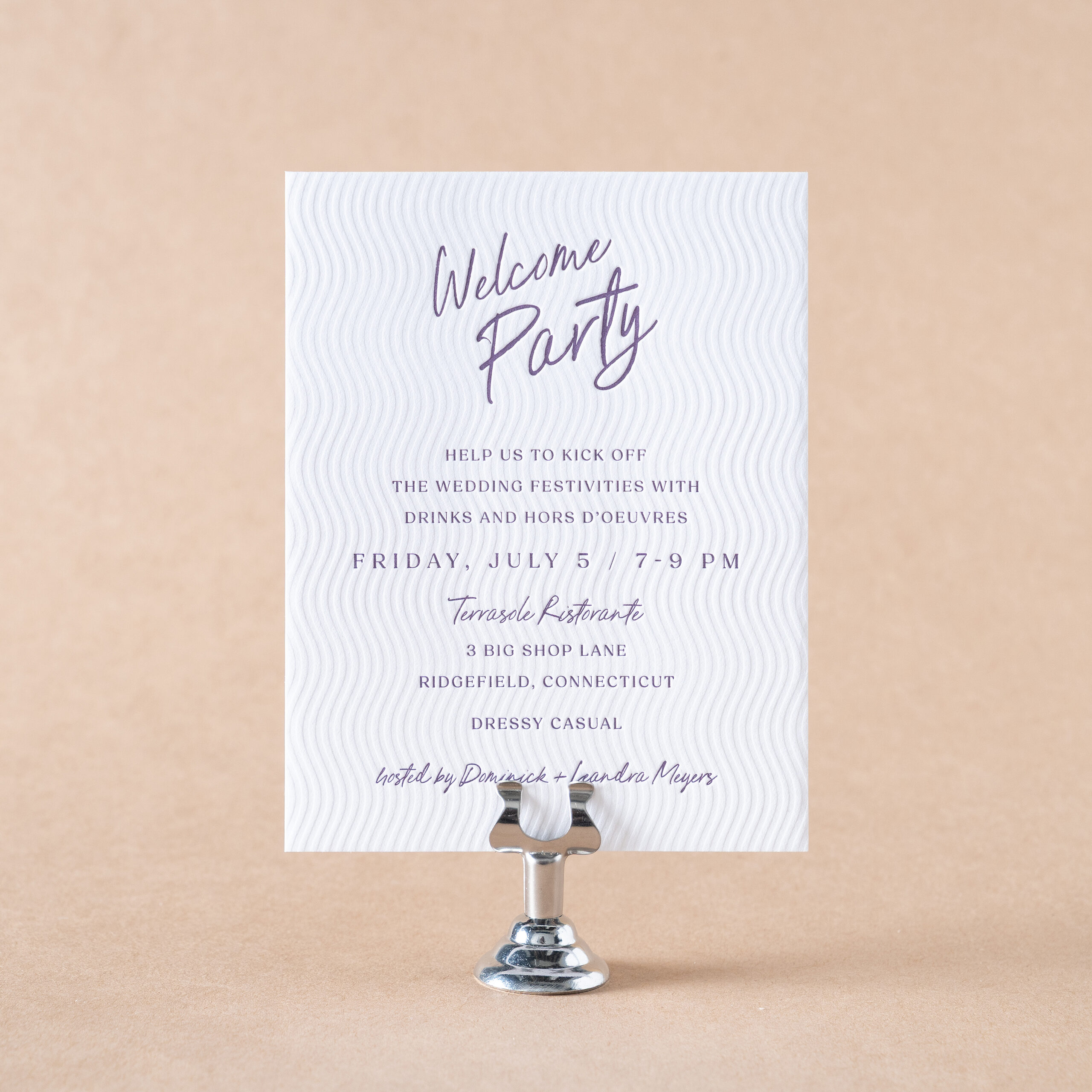 Gloria Welcome Party Card design