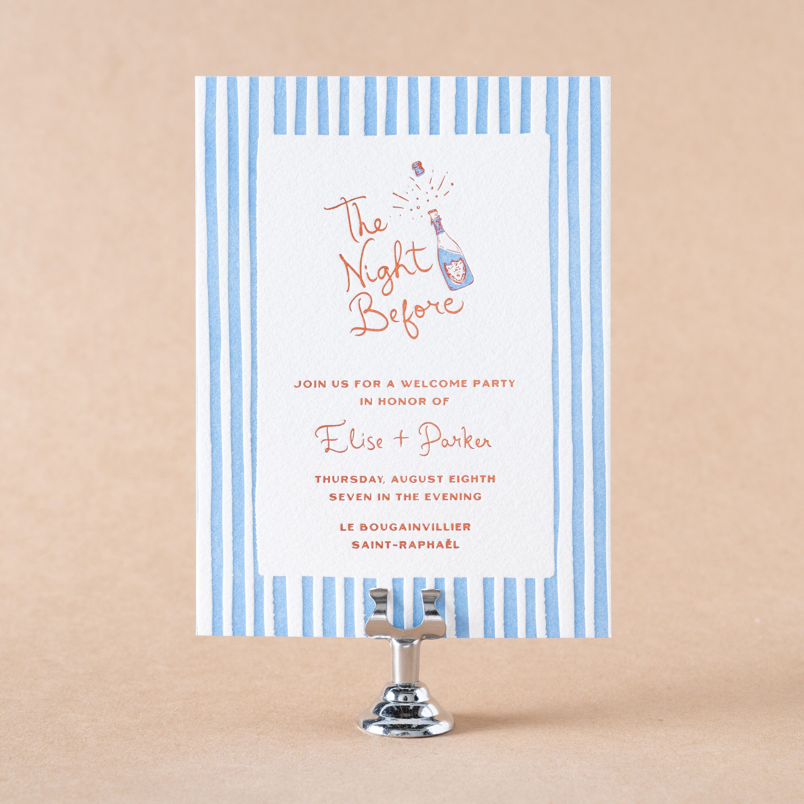 Hughes Welcome Party Card design