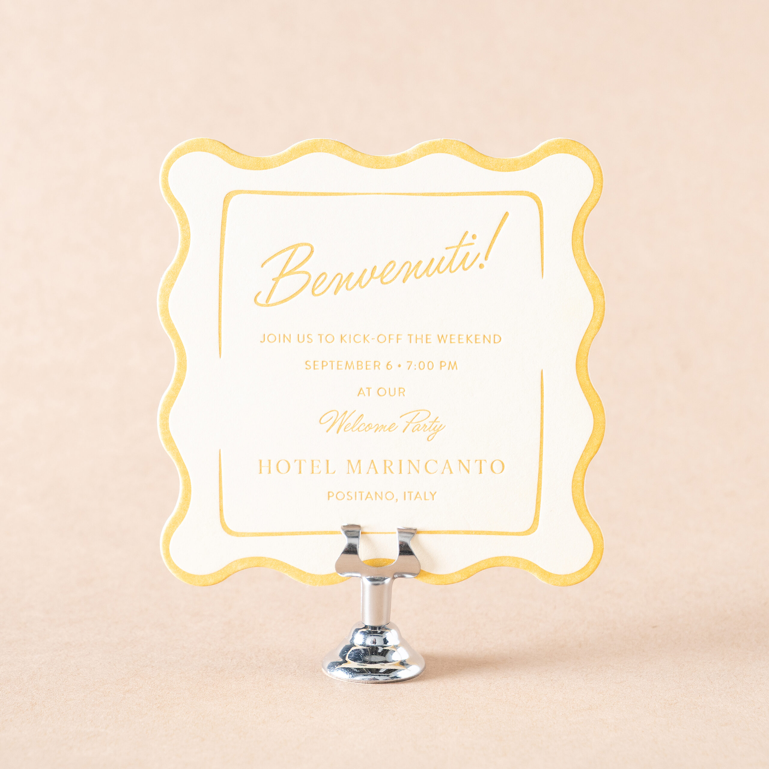 Italo Welcome Party Card design