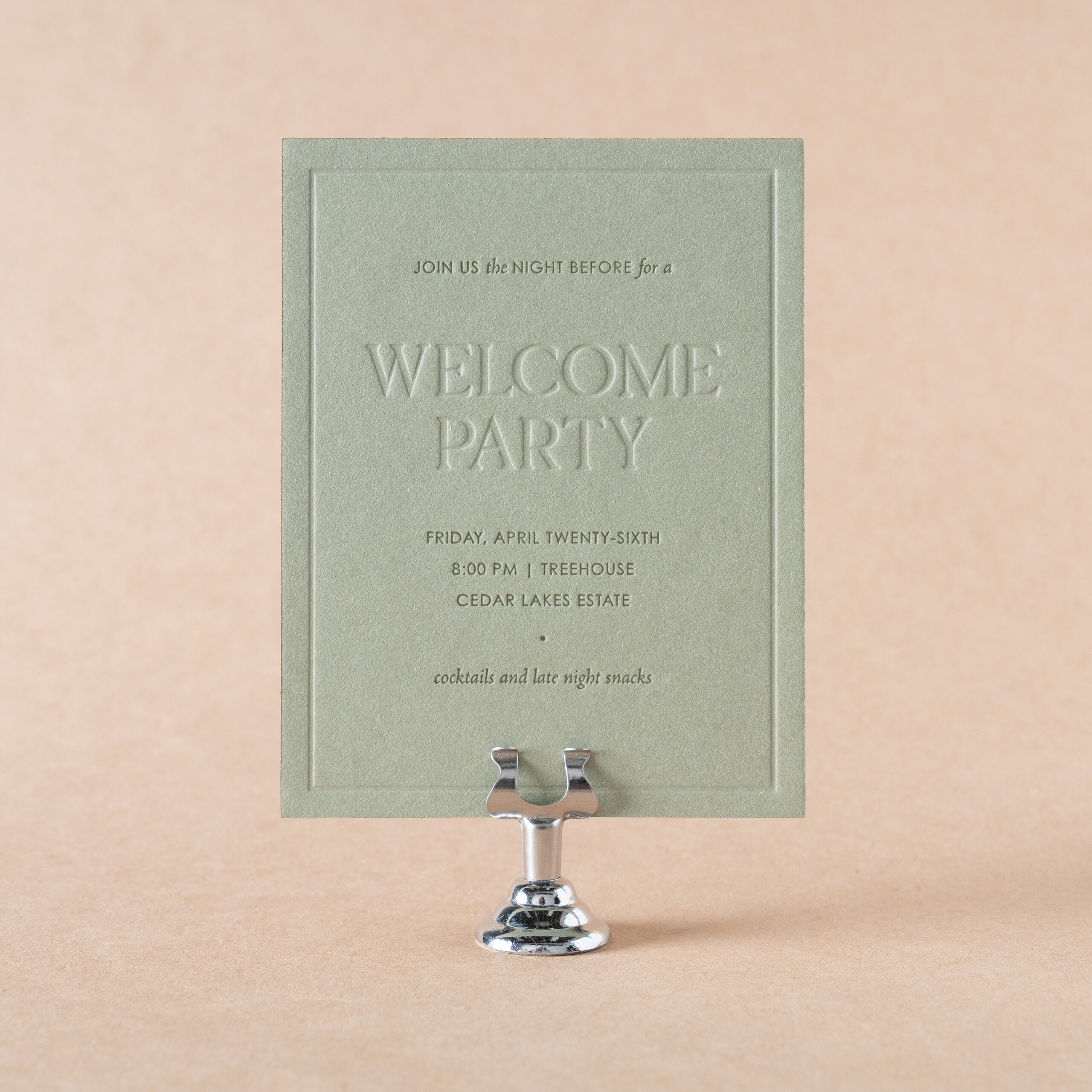 Pennington Welcome Party Card design