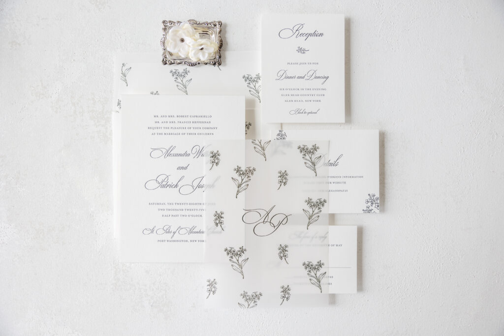 Letterpress Invitations with Vellum Overlay