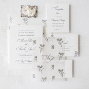 Letterpress Invitations with Vellum Overlay