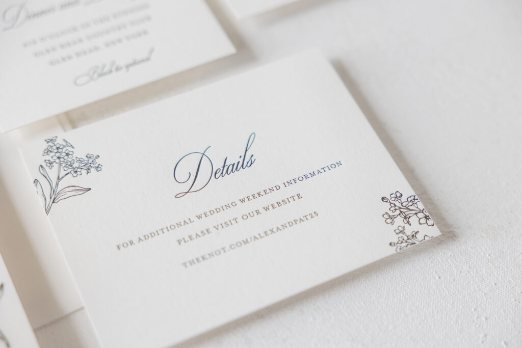 Details Card wedding invitations