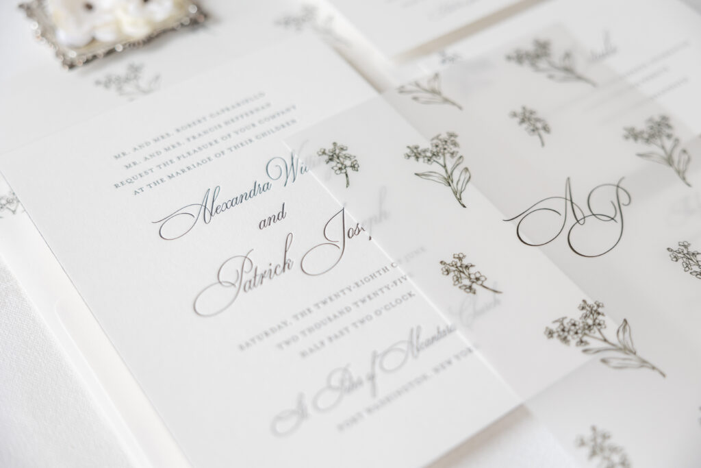 Letterpress Invitations with Vellum Overlay